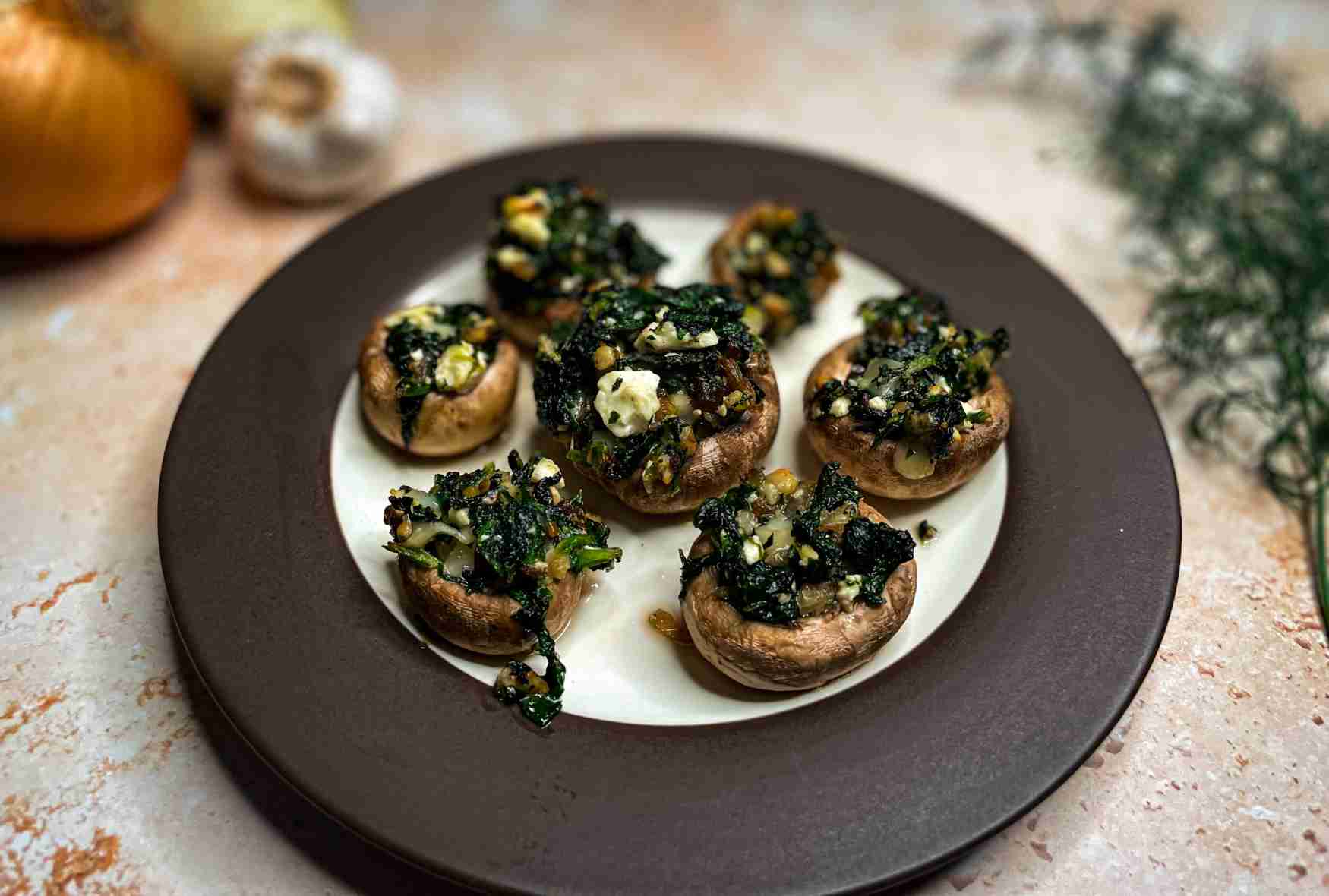 Spinach and Feta Stuffed Mushrooms